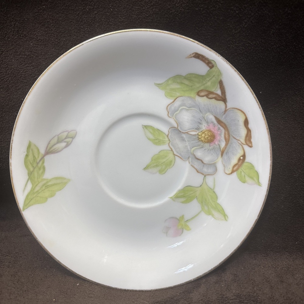 Roselyn China Dogwood Bloom Saucer Gold Trim Porcelain